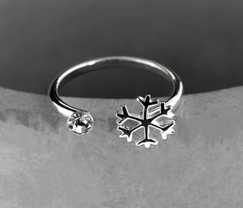 Bague flocon de neige en argent sterling 925 - RG925-42 6