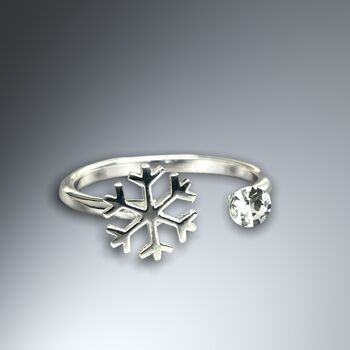 Bague flocon de neige en argent sterling 925 - RG925-42 3