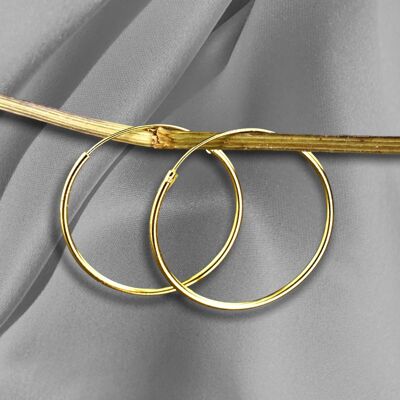 925 Sterling Gold Plated Hoop Earrings - OHR925-31