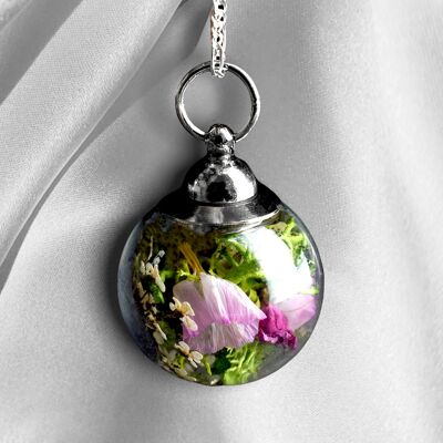 925 Sterling Silver Flower Bouquet Necklace - K925-32