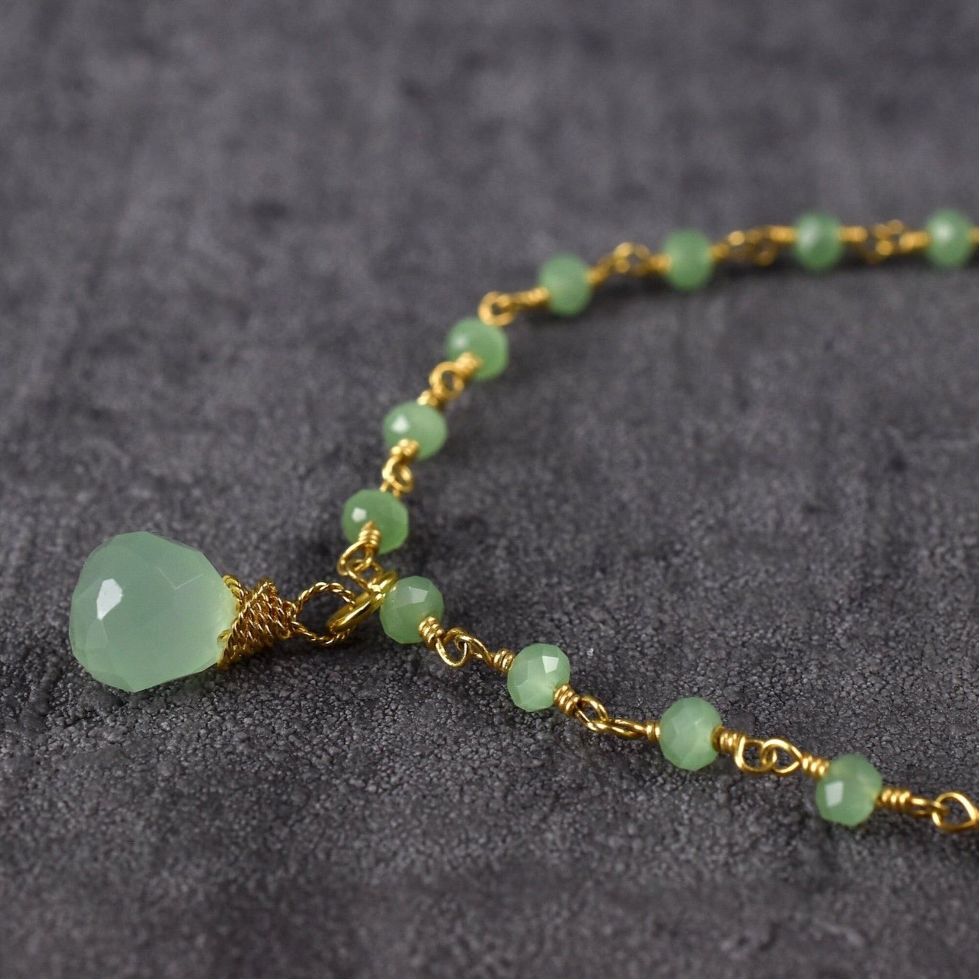 Peridot Drop Gemstone Bracelet - RETARM-22