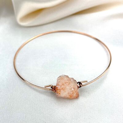 Rose gold plated bangle with carnelian RETARM-20