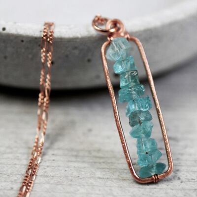 925 sterling silver/ 18k gold plated aquamarine necklace