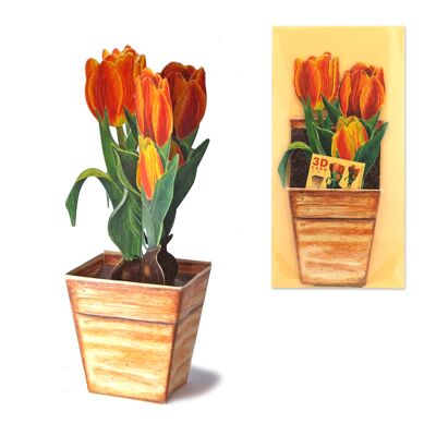 Biglietto di auguri 3D tulipano
