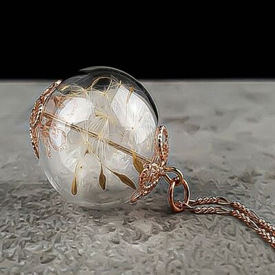 925 sterling rose gold plated dandelion chain - K925-129