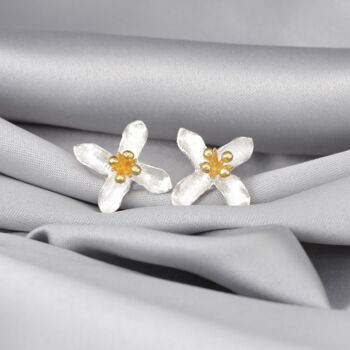 Boucles d'oreilles fleurs de lys - Boucles d'oreilles en argent sterling 925 - OHR925-41 1