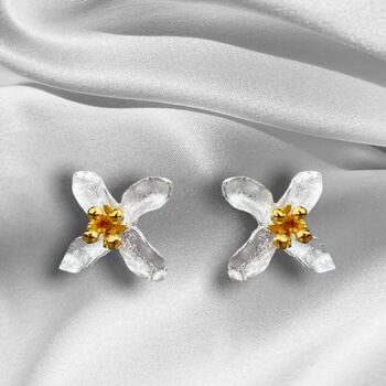 Boucles d'oreilles fleurs de lys - Boucles d'oreilles en argent sterling 925 - OHR925-41 5
