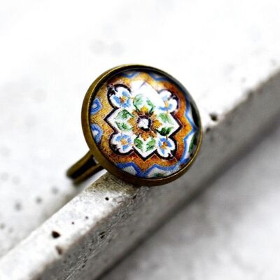 Bague bronze AZULEJOS - VINRIN-25