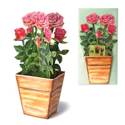 3D greeting card rose