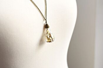 Collier en bronze de vraies fleurs de lavande de mer de style vintage - VIK-80 4