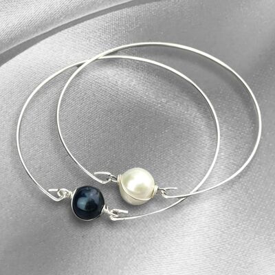 Confezione doppia di braccialetti di perle d'acqua dolce - Retarm-30