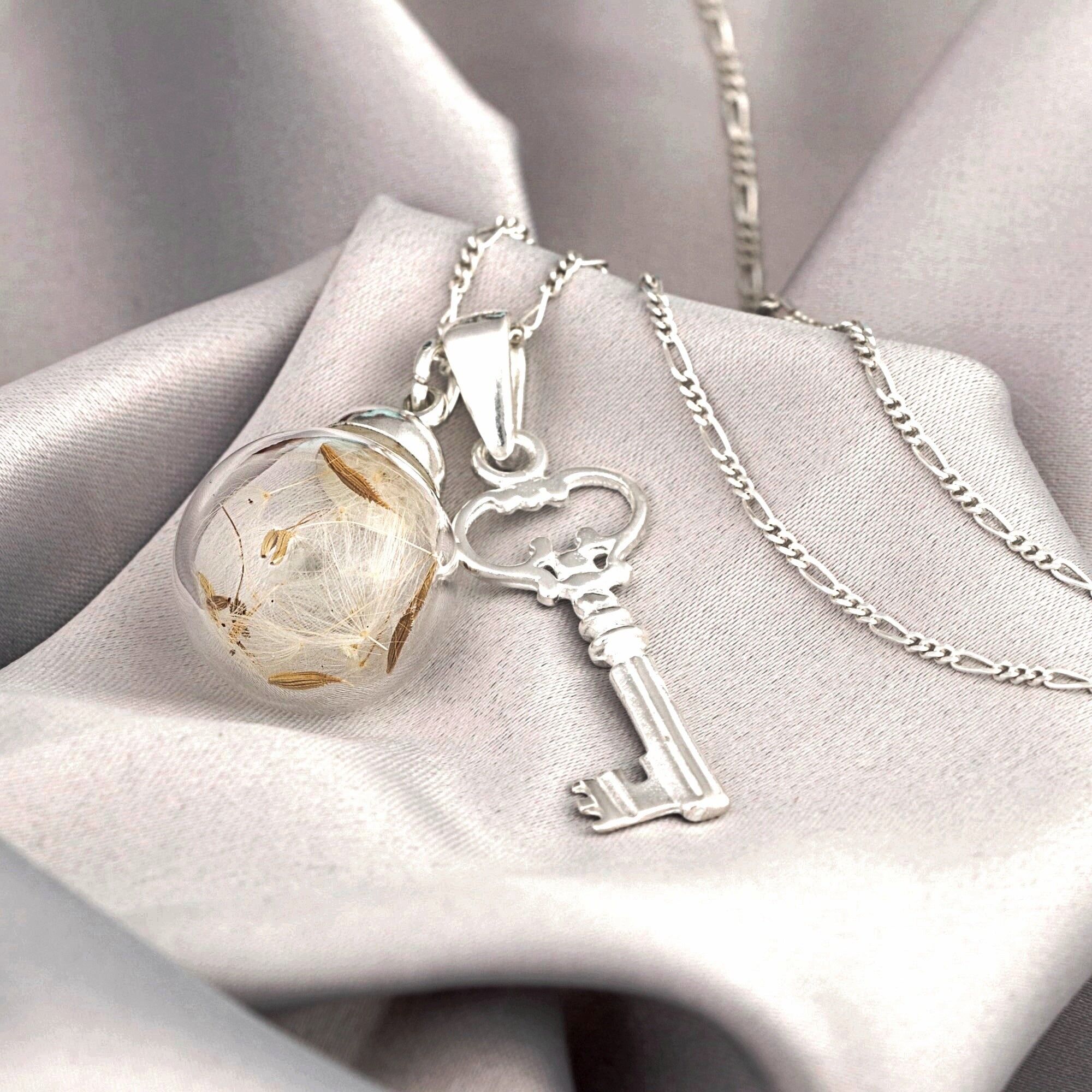 Collana in Argento 925 Vero Tarassaco con Pendente Chiave - PR022