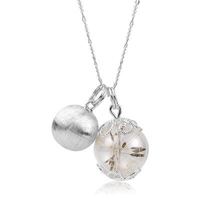 Chaîne boule de pissenlit véritable en argent 925 K925-60