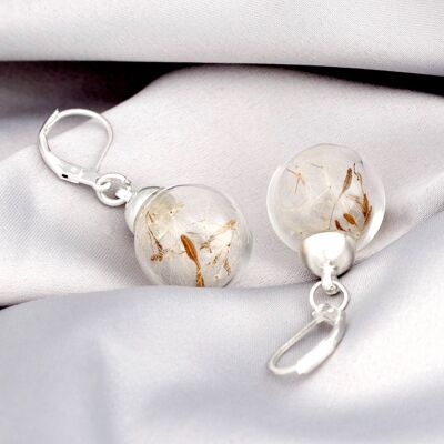 Dandelion Earrings - Floral Earrings - Minimalist Silver Natural Jewelry - VINOHR-10