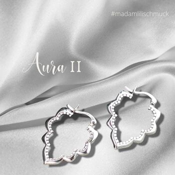 Boucles d'oreilles ornement goutte Aura - Argent sterling 925 - OHR925-96 9