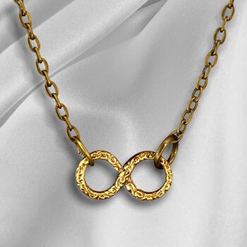 Collier Infinity - Bronze Filigree Infinity Eternity Bijoux Bijoux de style vintage - VIK-98 3