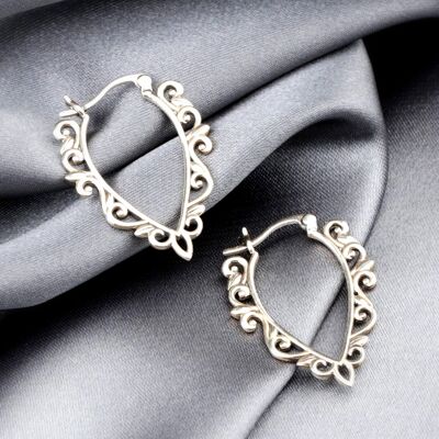 Boucles d'oreilles d'ornement Aura - Boucles d'oreilles pendantes de conte de fées orientales en argent sterling 925 - OHR925-62