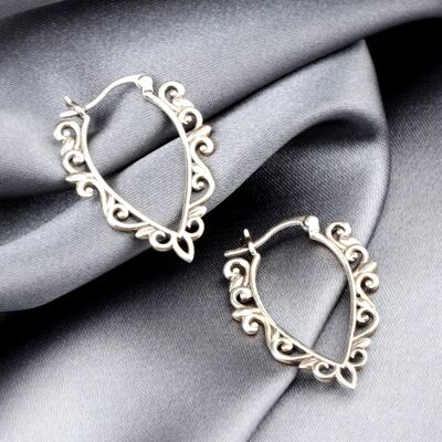 Aura Ornament Earrings - 925 Sterling Silver Oriental Fairy Tale Drop Earrings - OHR925-62
