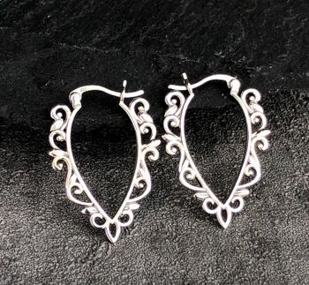 Boucles d'oreilles d'ornement Aura - Boucles d'oreilles pendantes de conte de fées orientales en argent sterling 925 - OHR925-62 9