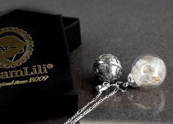 Pissenlit Graine De Verre Boule Carillon Engelsrufer Pendentif Collier En Argent Sterling 925 - K925-108 6