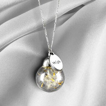 Collier de pissenlit en argent sterling 925 Wish Wish Terrarium Jewelry - K925-18 3