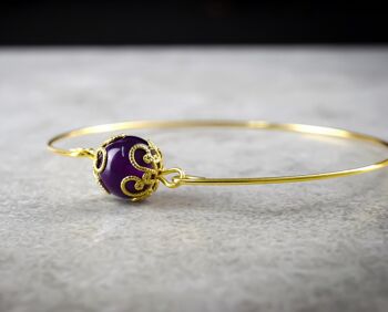 Bracelet en or améthyste - Bijoux minimalistes plaqués or Aura de pierres précieuses RETARM-21 4