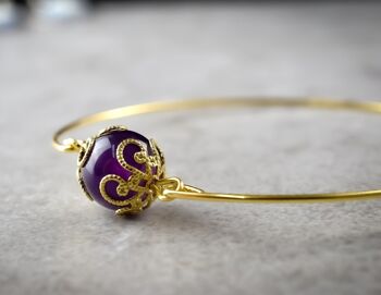 Bracelet en or améthyste - Bijoux minimalistes plaqués or Aura de pierres précieuses RETARM-21 5