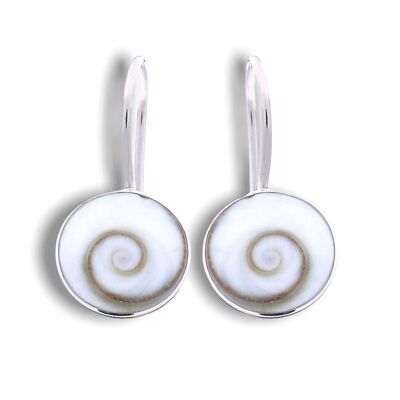 Boucles d'oreilles Shiva Eye - 925 Sterling Silver Minimalist Shell Ocean Sea Maritime Jewelry - OHR925-53