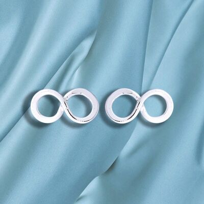 Infinity Mini Stud Earrings - 925 Sterling Silver Minimalist Jewelry - OHR925-110