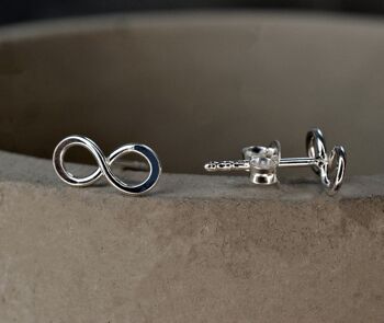 Boucles d'oreilles Infinity Mini Stud - Bijoux minimalistes en argent sterling 925 - OHR925-110 5