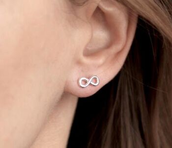 Boucles d'oreilles Infinity Mini Stud - Bijoux minimalistes en argent sterling 925 - OHR925-110 7