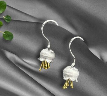 Boucles d'oreilles Bluebell - 925 Sterling Silver - Lily of the Valley Botanical Flower Jewelry - OHR925-49 7