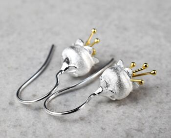 Boucles d'oreilles Bluebell - 925 Sterling Silver - Lily of the Valley Botanical Flower Jewelry - OHR925-49 9