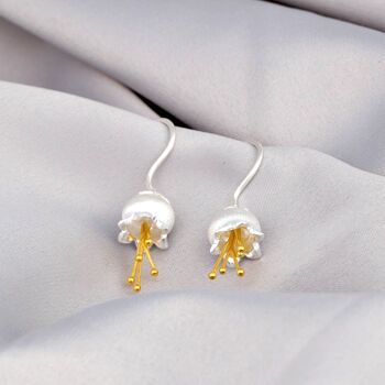 Boucles d'oreilles Bluebell - 925 Sterling Silver - Lily of the Valley Botanical Flower Jewelry - OHR925-49 4
