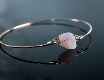 Bracelet en quartz rose - Bijoux minimalistes en pierres précieuses plaqué or rose - RETARM-51 4