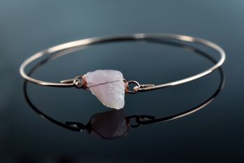 Bracelet en quartz rose - Bijoux minimalistes en pierres précieuses plaqué or rose - RETARM-51 5