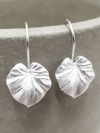 Boucles d'oreilles plantes tropicales - Boucles d'oreilles pendantes en argent sterling 925 Monstera Leaf - OHR925-25 8