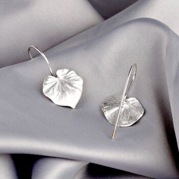 Boucles d'oreilles plantes tropicales - Boucles d'oreilles pendantes en argent sterling 925 Monstera Leaf - OHR925-25 5