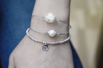 Bracelet élégant en graines de pissenlit - Bijoux plaqués argent minimalistes - RETARM-32 5