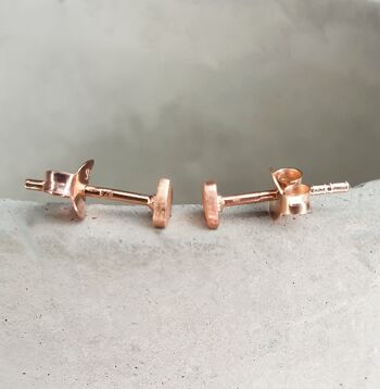 Mini Boucles d'Oreilles Coeur - 925 Sterling Or Rose Mat Plaqué Or Petit Coeur Studs - OHR925-136 5