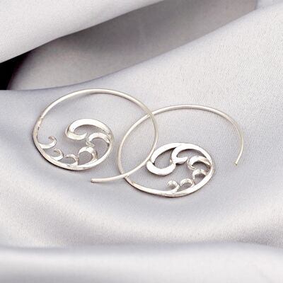 Orecchini a spirale ornamentali - Argento sterling 925 - OHR925-24