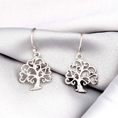 Blessing Tree Earrings - 925 Sterling Silver - OHR925-116