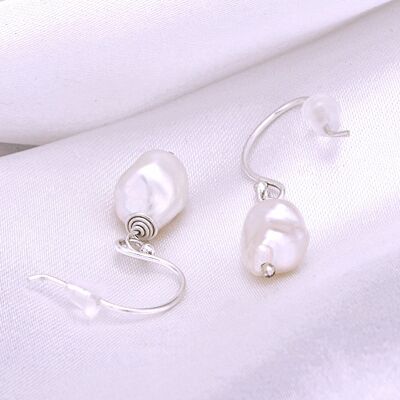 Pendientes de perlas de agua dulce BARROCO - pendientes colgantes de perlas - OHR925-132