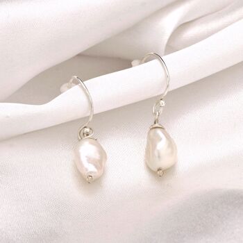 Boucles d'oreilles BAROQUE en perles d'eau douce - boucles d'oreilles en perles - OHR925-132 3