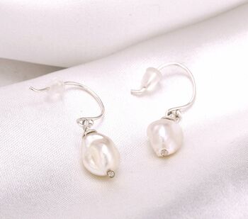 Boucles d'oreilles BAROQUE en perles d'eau douce - boucles d'oreilles en perles - OHR925-132 6