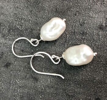 Boucles d'oreilles BAROQUE en perles d'eau douce - boucles d'oreilles en perles - OHR925-132 8