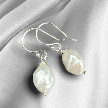 Boucles d'oreilles BAROQUE en perles d'eau douce - boucles d'oreilles en perles - OHR925-132 5