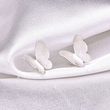 Boucles d'oreilles mini papillons - Boucles d'oreilles minimalistes en argent sterling 925 - OHR925-73 2