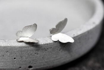 Boucles d'oreilles mini papillons - Boucles d'oreilles minimalistes en argent sterling 925 - OHR925-73 6