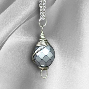 Collier de perles Vintage bohème - Collier classique en argent sterling 925 gris Boho Pearl - K925-43 2